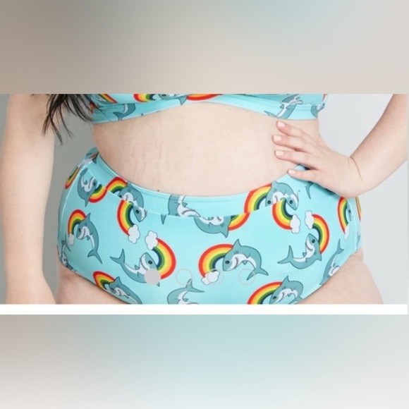 ModCloth X Collectif Rainbow Shark Swim 1X - Picture 2 of 9